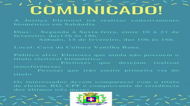 Fique atento ao cadastramento biométrico.