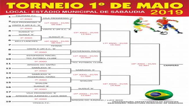 Vinte equipes participam da primeira fase do Torneio do Trabalhador