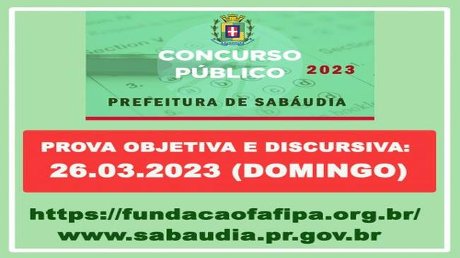 CONCURSO PÚBLICO SERÁ REALIZADO NESTE DOMINGO, 26