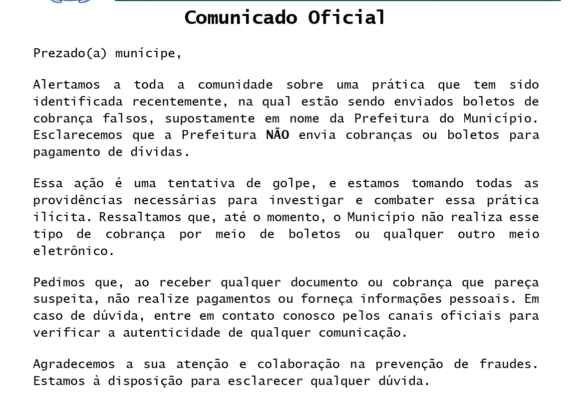 COMUNICADO OFICIAL 
