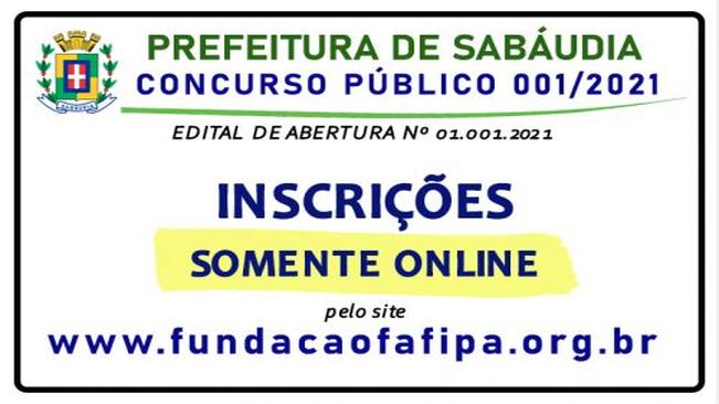 Sabáudia lança edital de concurso público para 2021